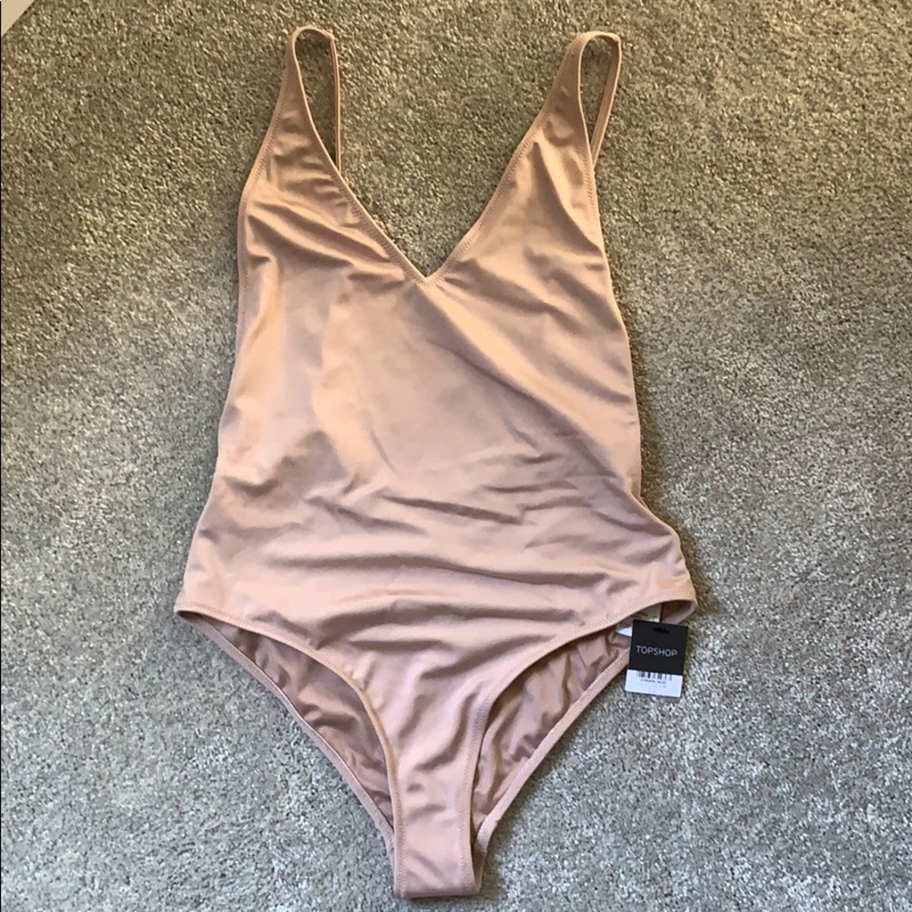 NWT TOPSHOP One Piece Pink Bathing Suit size 8